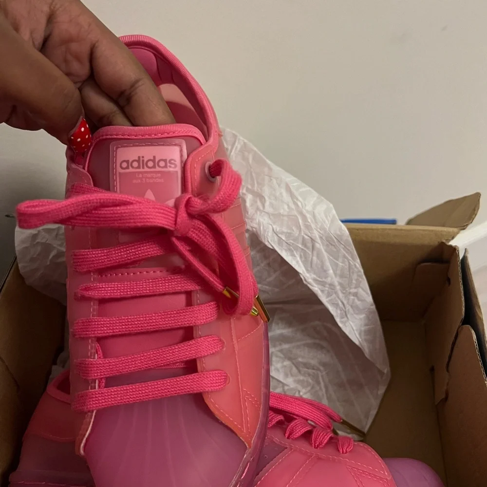 adidas Pink Superstar Clear Platform Sneakers
